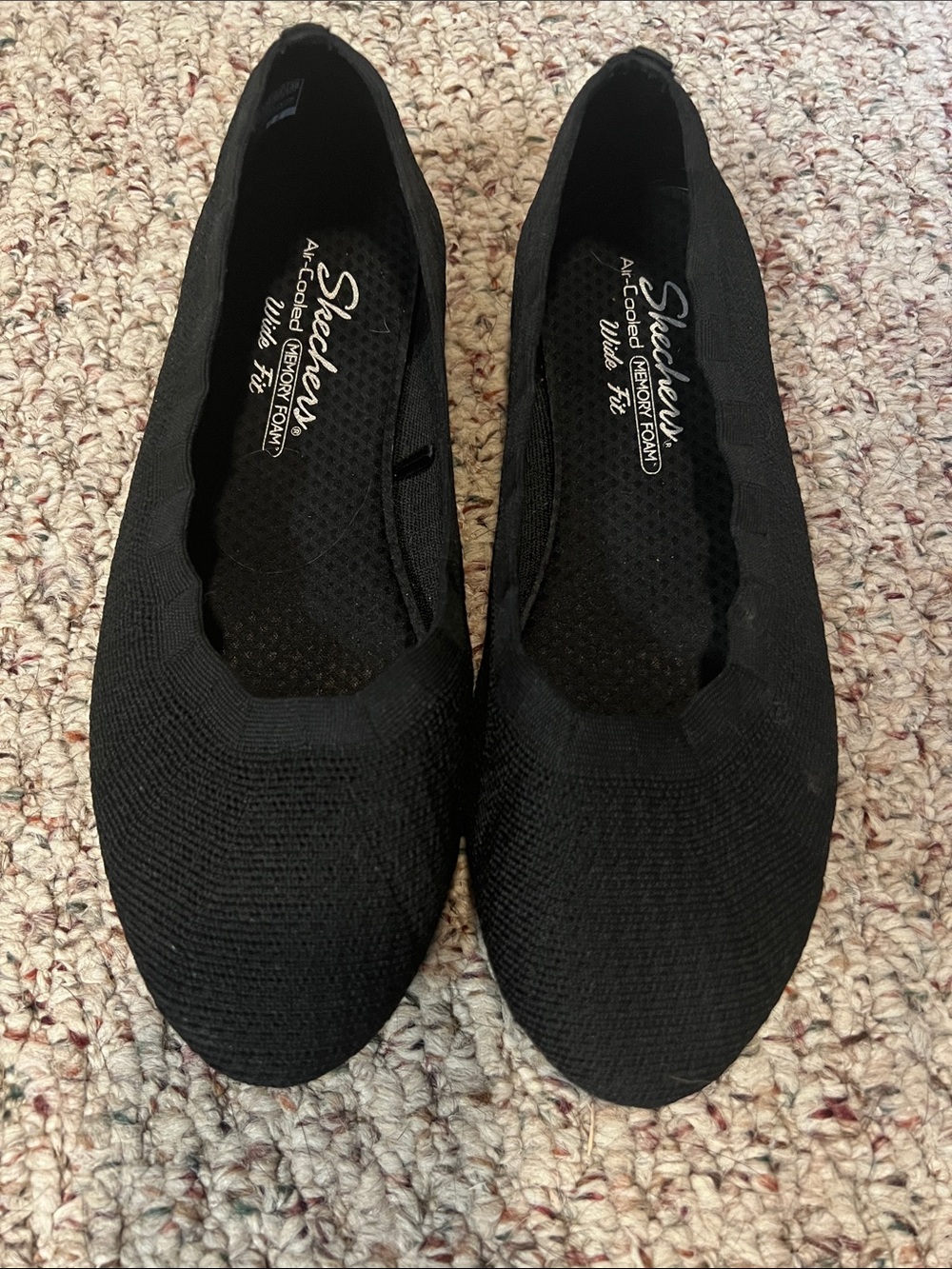 Skechers Air-Cooled Memory Foam Wide Fit Ballet Flats